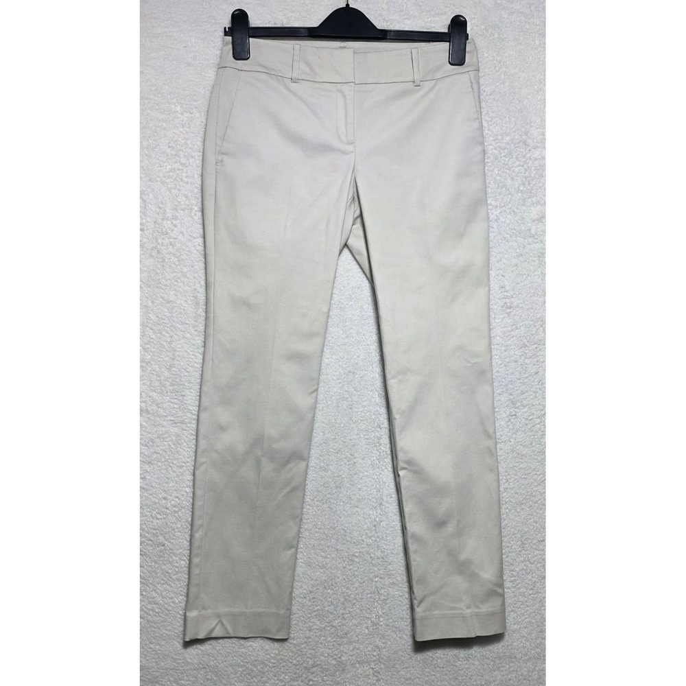 Ann Taylor Factory Petite Beige Ankle Trousers Pants Size 0P Cotton Stretch